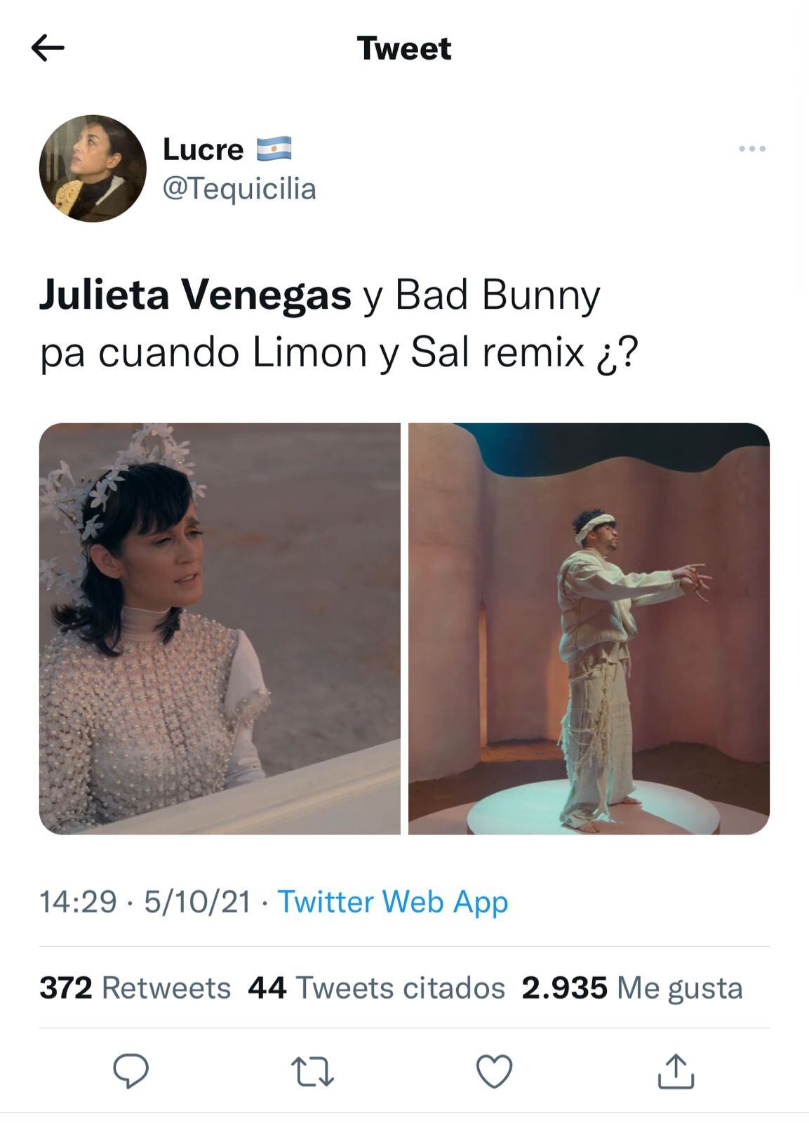 Julieta Venegas fue tendencia en Twitter por su colaboración.