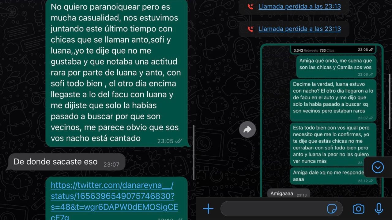 Finalmente, Agostina terminó su relación con el novio. Foto: captura de pantalla Twitter.