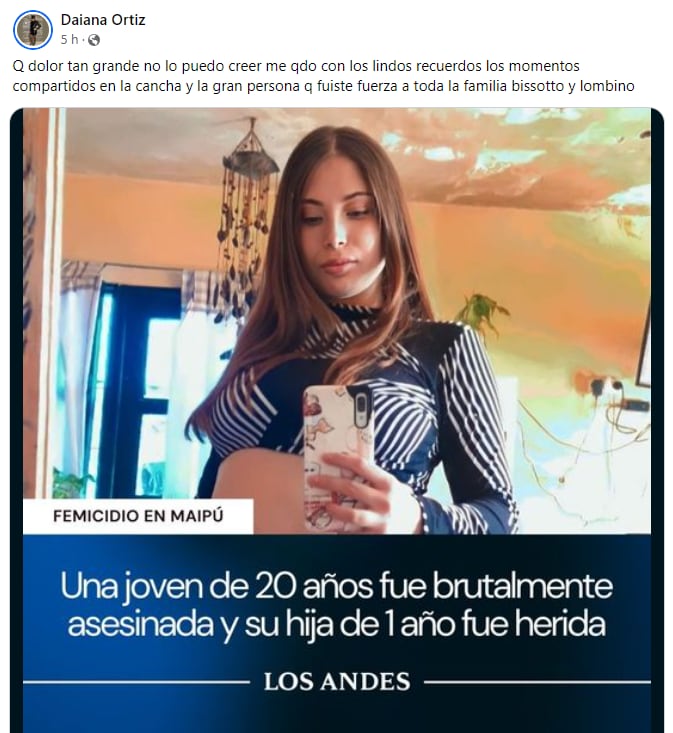 El crimen de Morena generó conmoción en la sociedad mendocina y en el ambiente del fútbol femenino donde era muy conocida. - Facebook