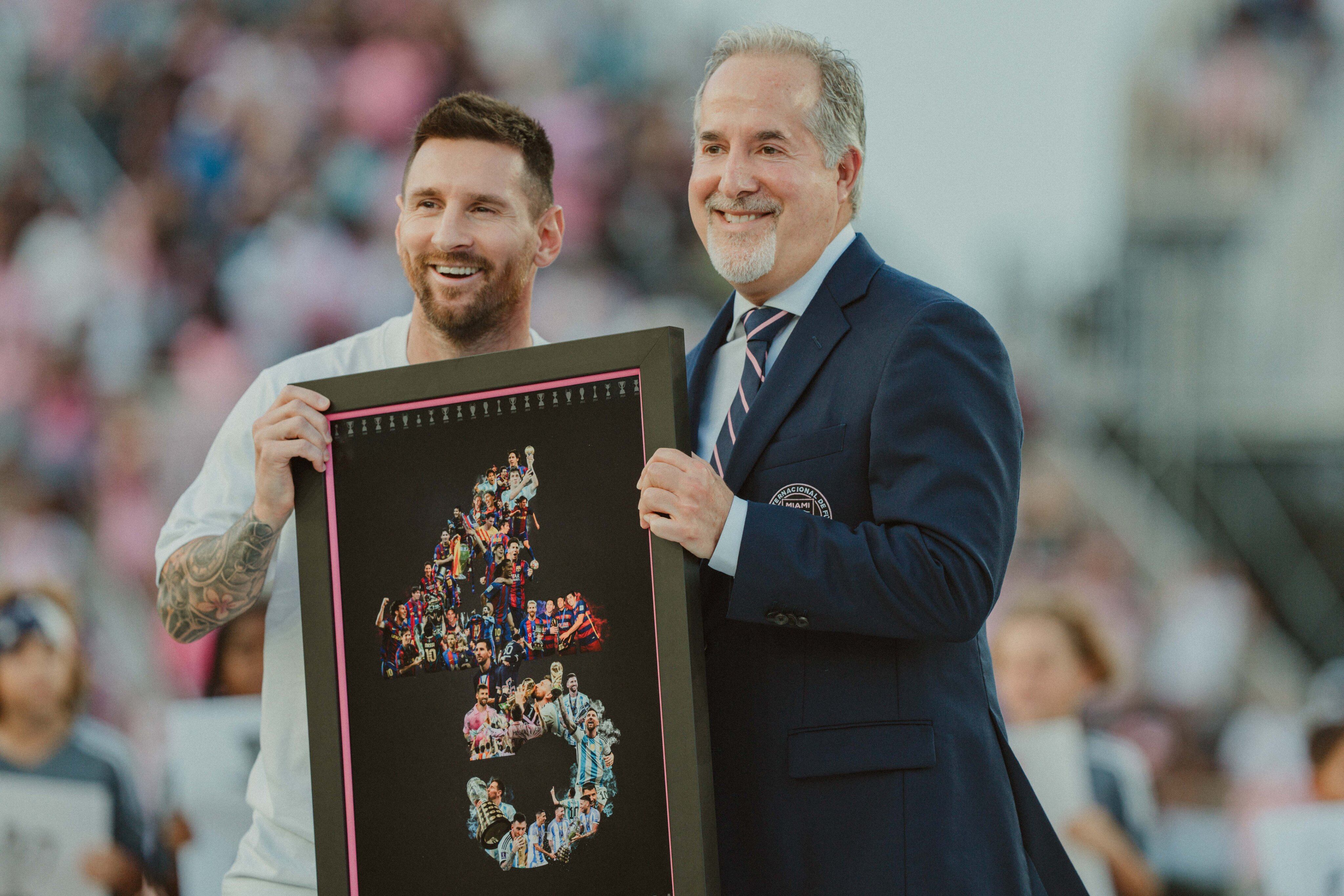 Messi junto a Jorge Mas. Foto: Inter Miami.