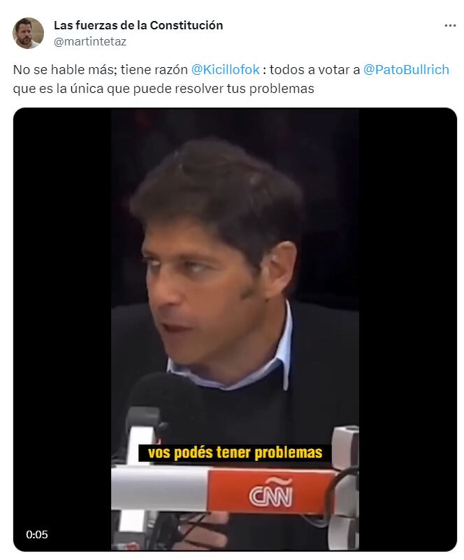 El furcio de Kicillof a días de la elección - Twitter