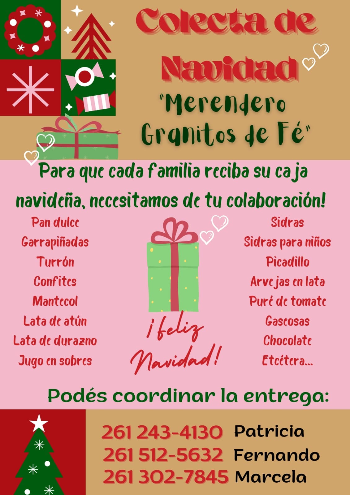 Festejos solidarios de Navidad en Mendoza.