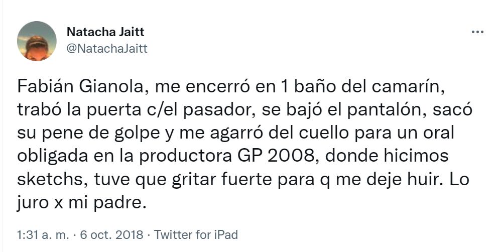 Los tweets de Natacha Jaitt