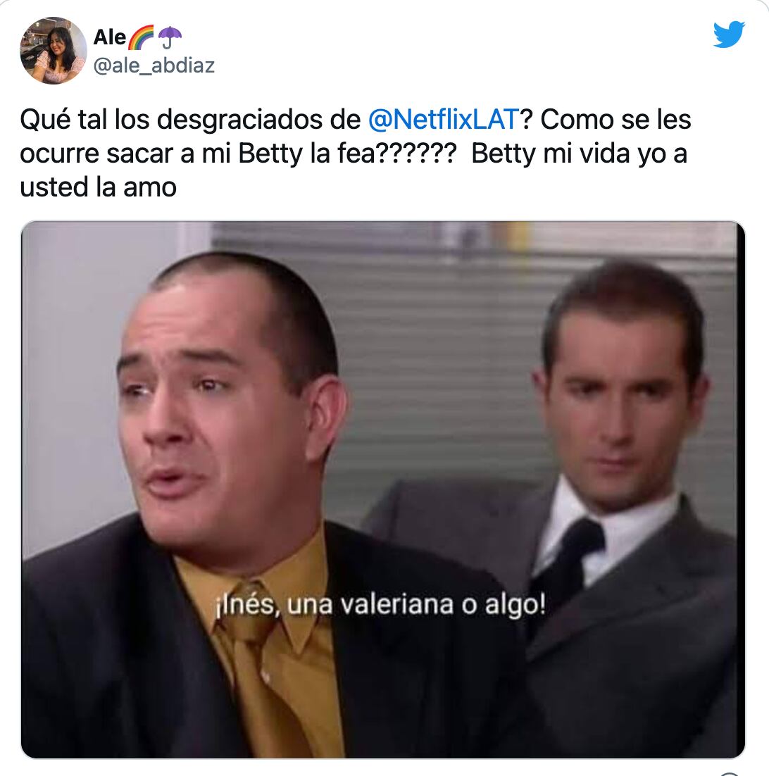 "Betty, la fea" se va de Netflix y las redes sociales se llenaron de memes.