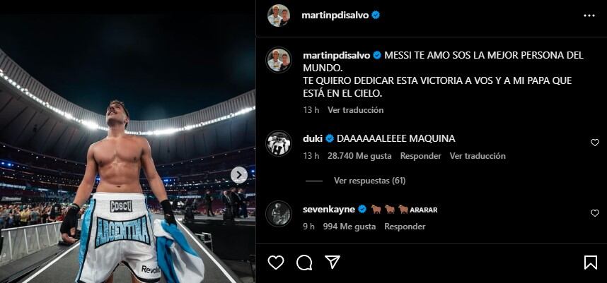 Coscu le dedicó el triunfo a Messi.