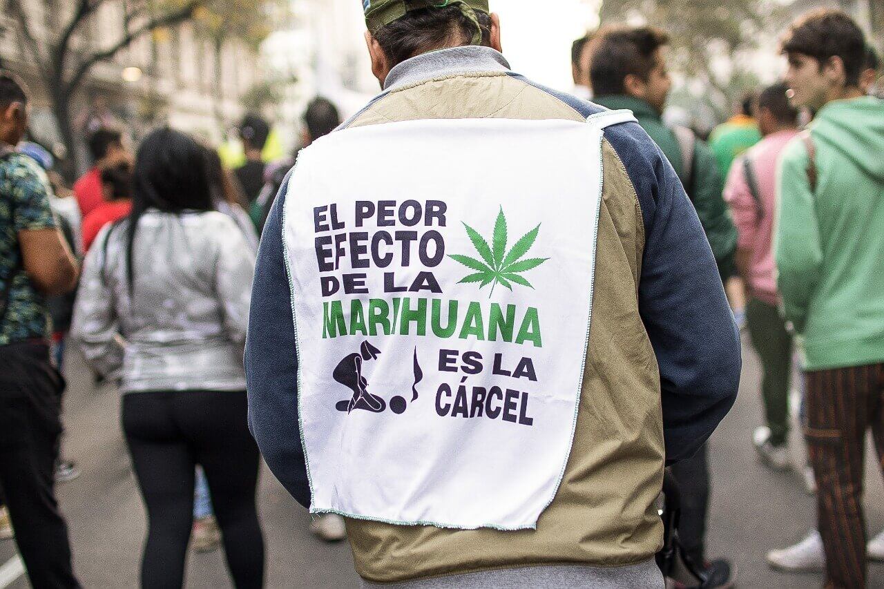 Activistas participaron de la 13° Marcha Nacional de la Marihuana. Foto: Web