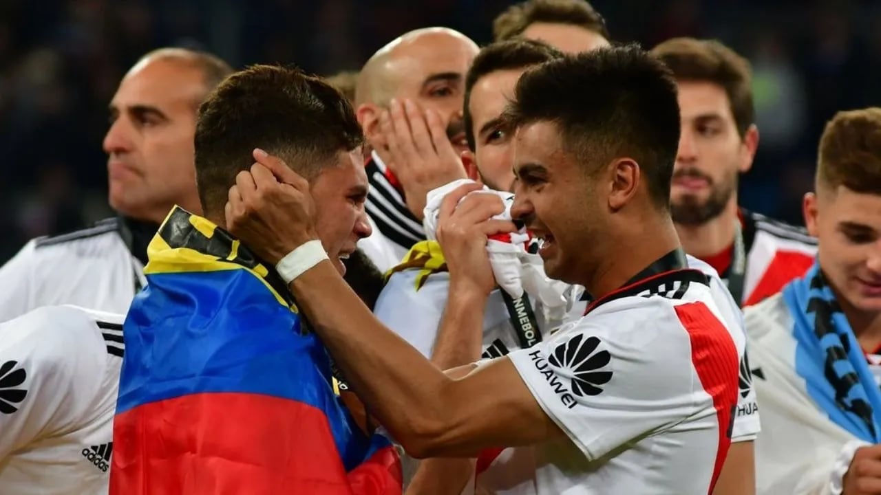 Juanfer Quintero y Pity Martínez en Madrid. El primero acordó con Racing y el mendocino vuelve a River. 