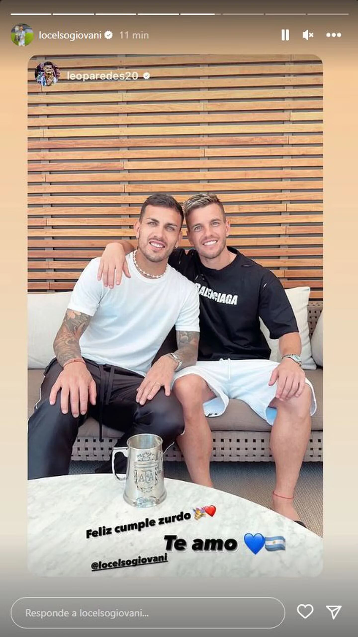 Leandro Paredes viajó a España para estar cerca de su amigo, Gio Lo Celso. Gentileza: TN.