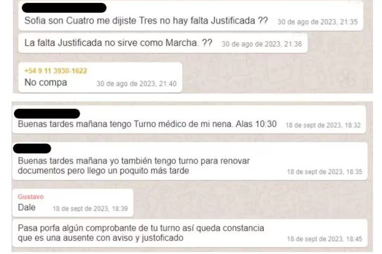 Los chats de piqueteros que analiza la justicia (INFOBAE)