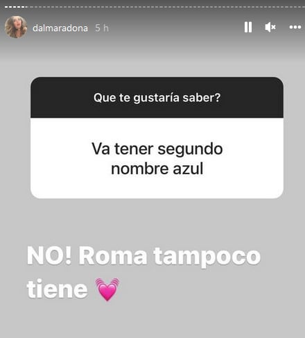 Historia de Instagram de Dalma Maradona