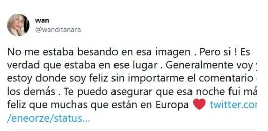 Wanda Nara contestó a una usuaria de Twitter.