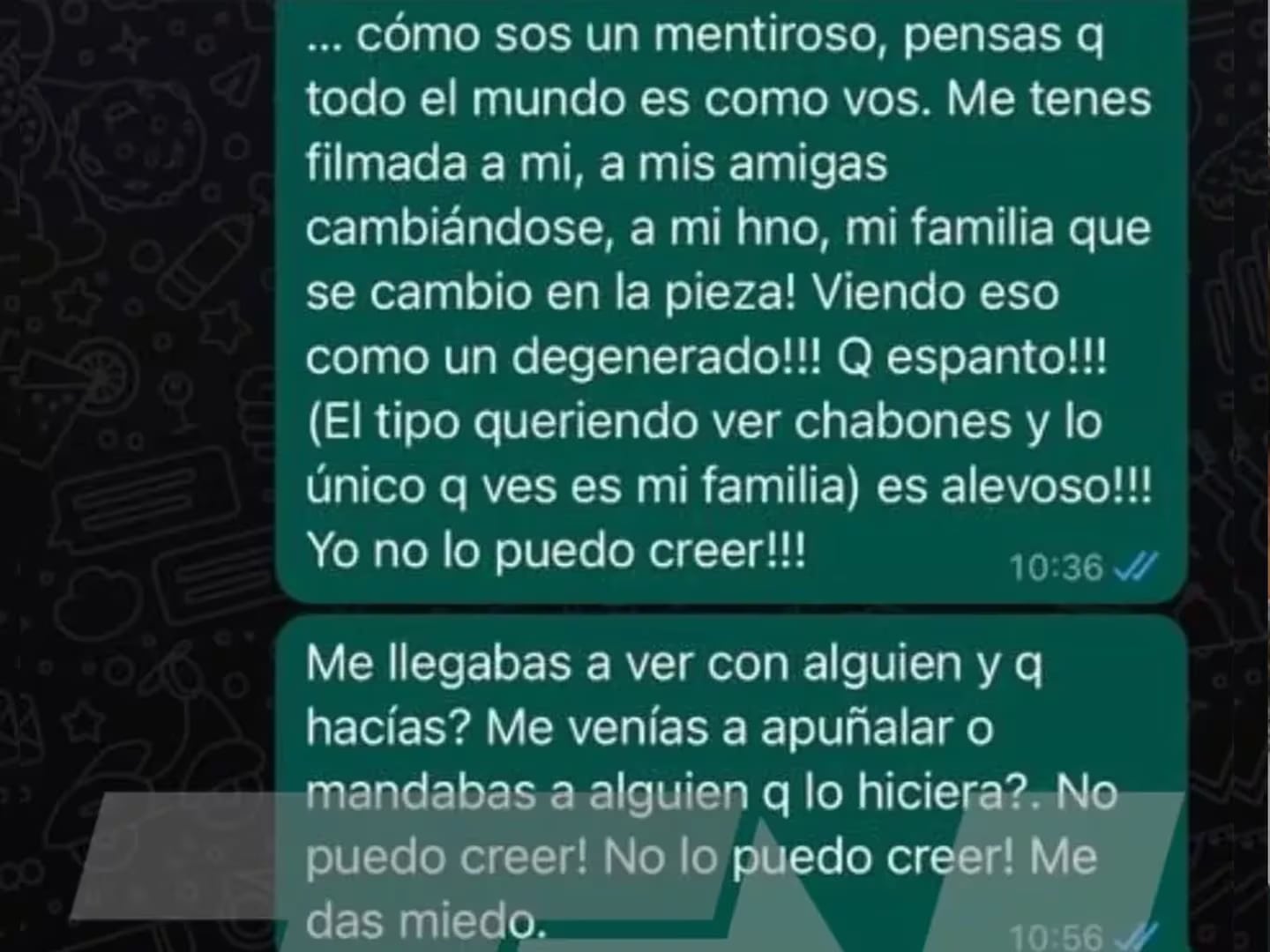 Los chat del tenista con Araceli Torrado.