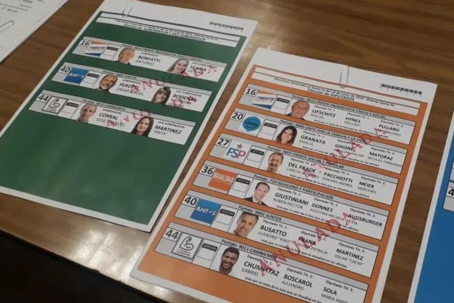 Boleta Unica Papel usada en las elecciones de 2019 en Santa Fe. Foto: Infobae