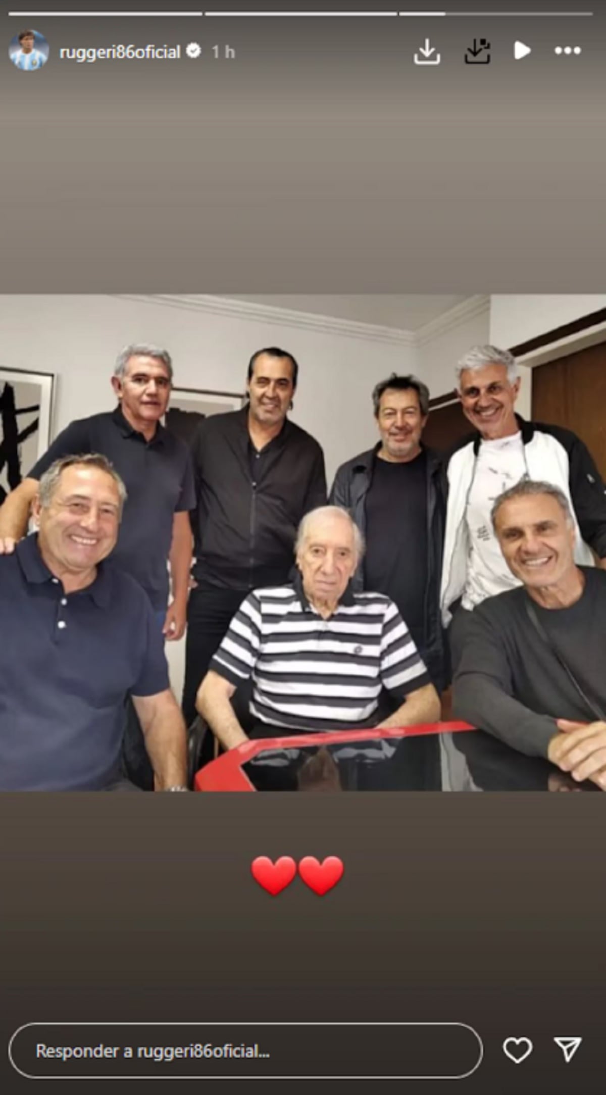 Oscar Ruggeri visitó a Carlos Bilardo junto a los campeones del mundo de 1986