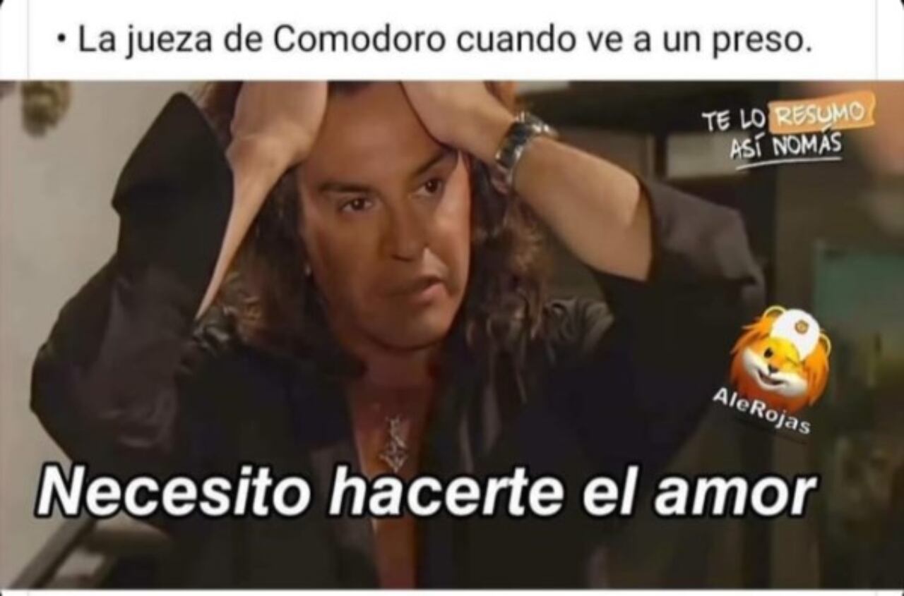 Uno de los memes que inspiró la jueza comodorense que besó a un condenado a perpetua.