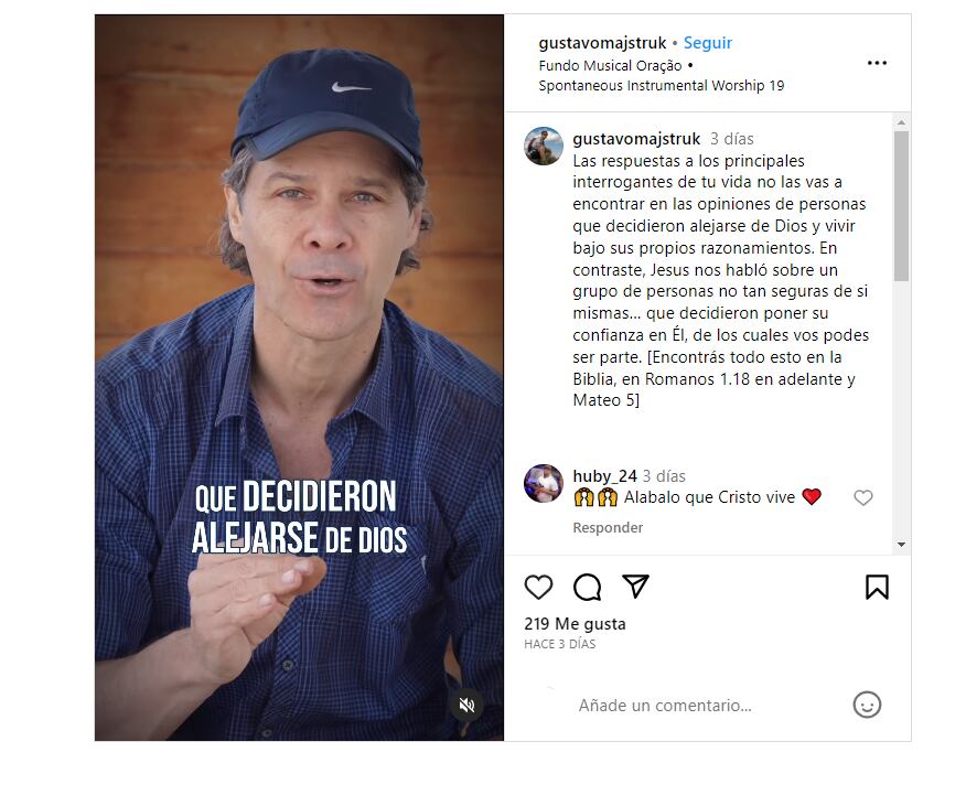 Captura de pantalla del video publicado por el ex diputado Gustavo Majstruk en la red social Instagram.