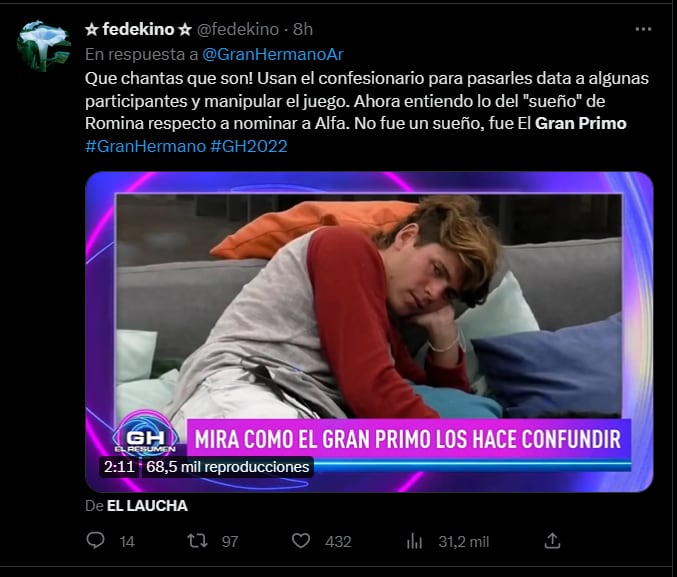 Las redes contra "Gran Primo", el psicólogo del reality