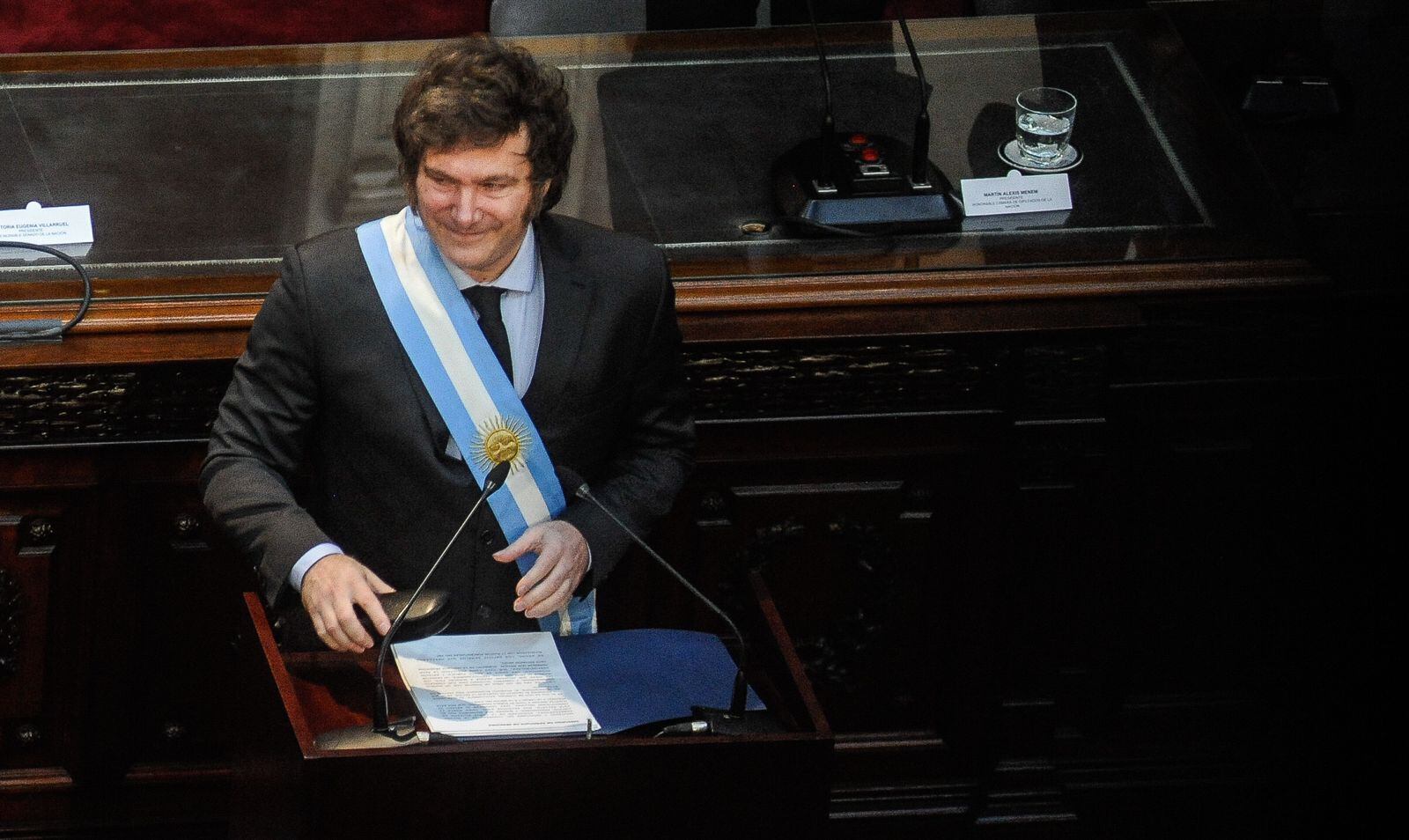 El presidente Javier Milei en su discurso en el Congreso de la Nación. Foto: Federico Lopez Claro.