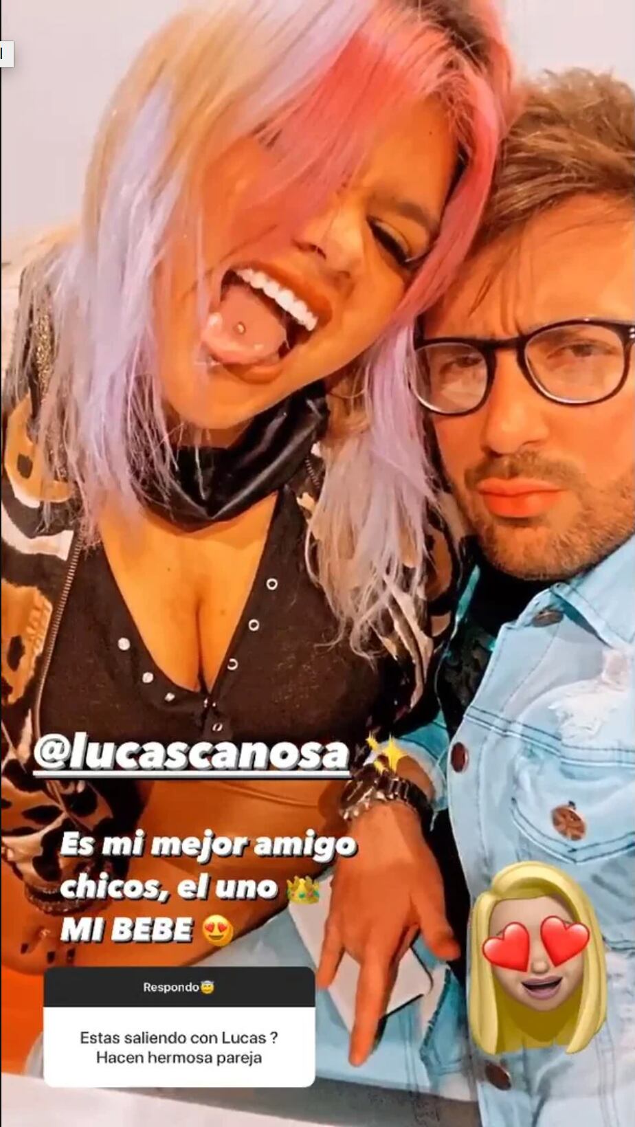 La joven dejó claro que Lucas Canoso es solo un amigo.