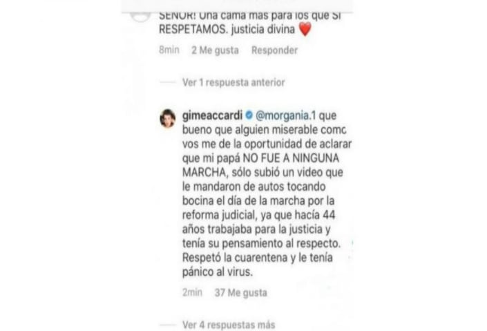 La furiosa respuesta de la actriz al desubicado comentario sobre el fallecimiento de Hugo, su padre