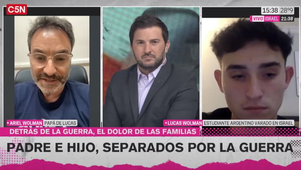 Diego Brancatelli quiso hacer campaña para Massa con los argentinos varados en Israel y lo ubicaron (C5N)