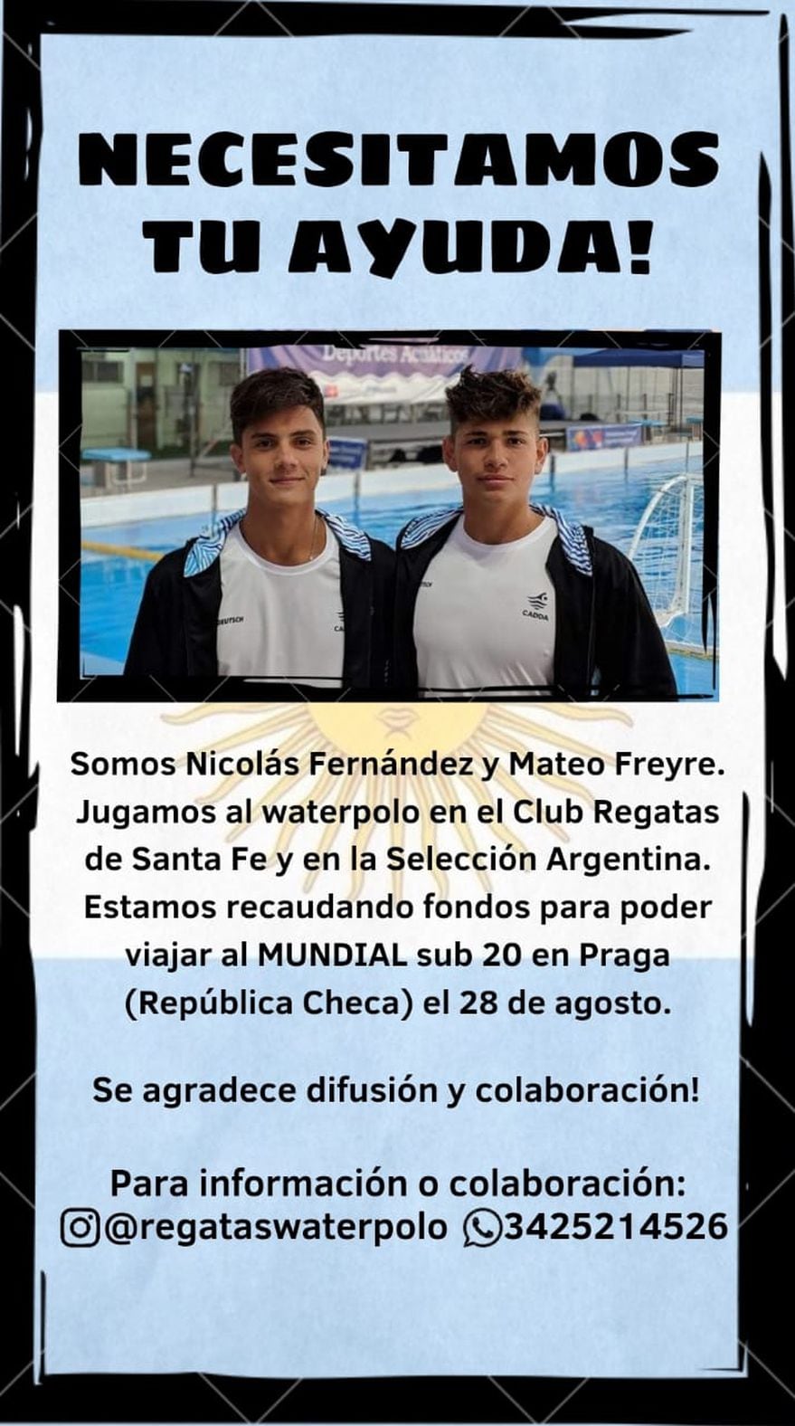 El flyer que lanzaron Nicolás Fernández y Mateo Freyre para vender alfajores.