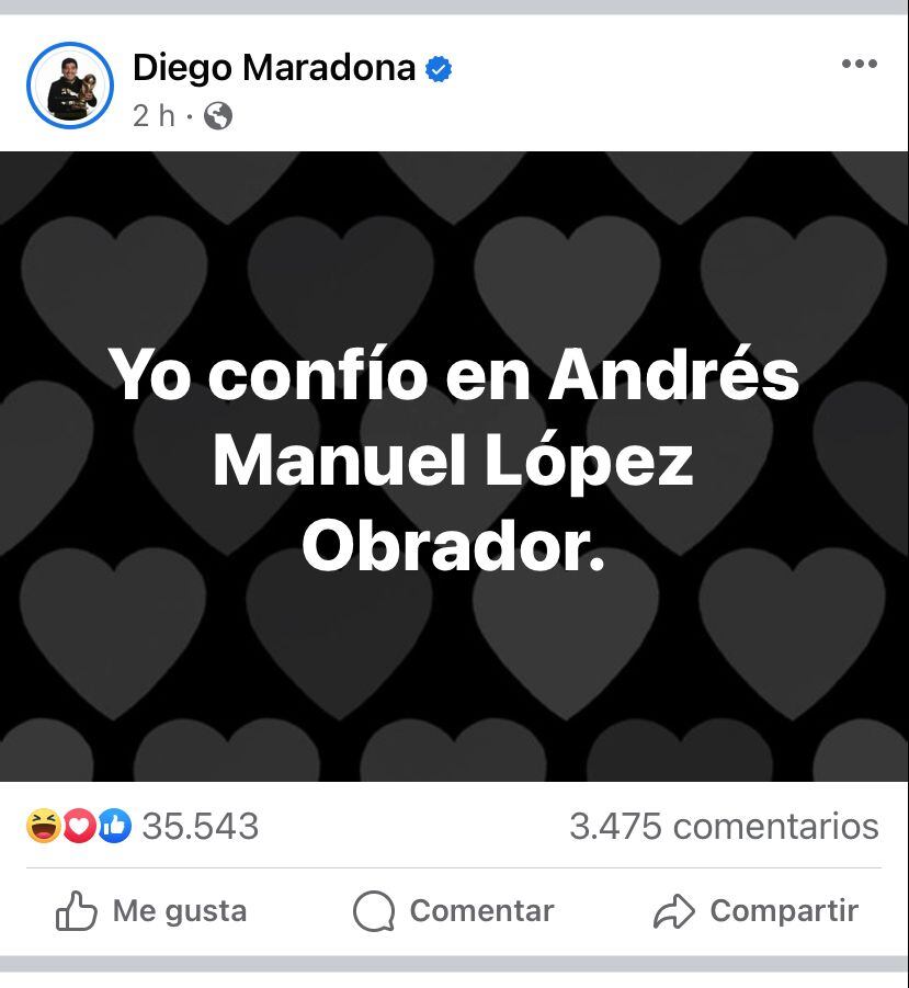 Los extraños mensajes que aparecieron en el Facebook de Maradona