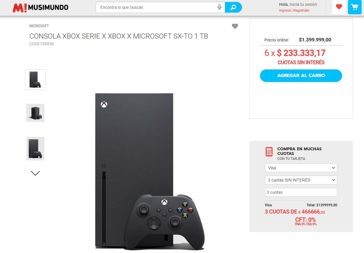 En Argentina, este es el precio de la Xbox serie X.