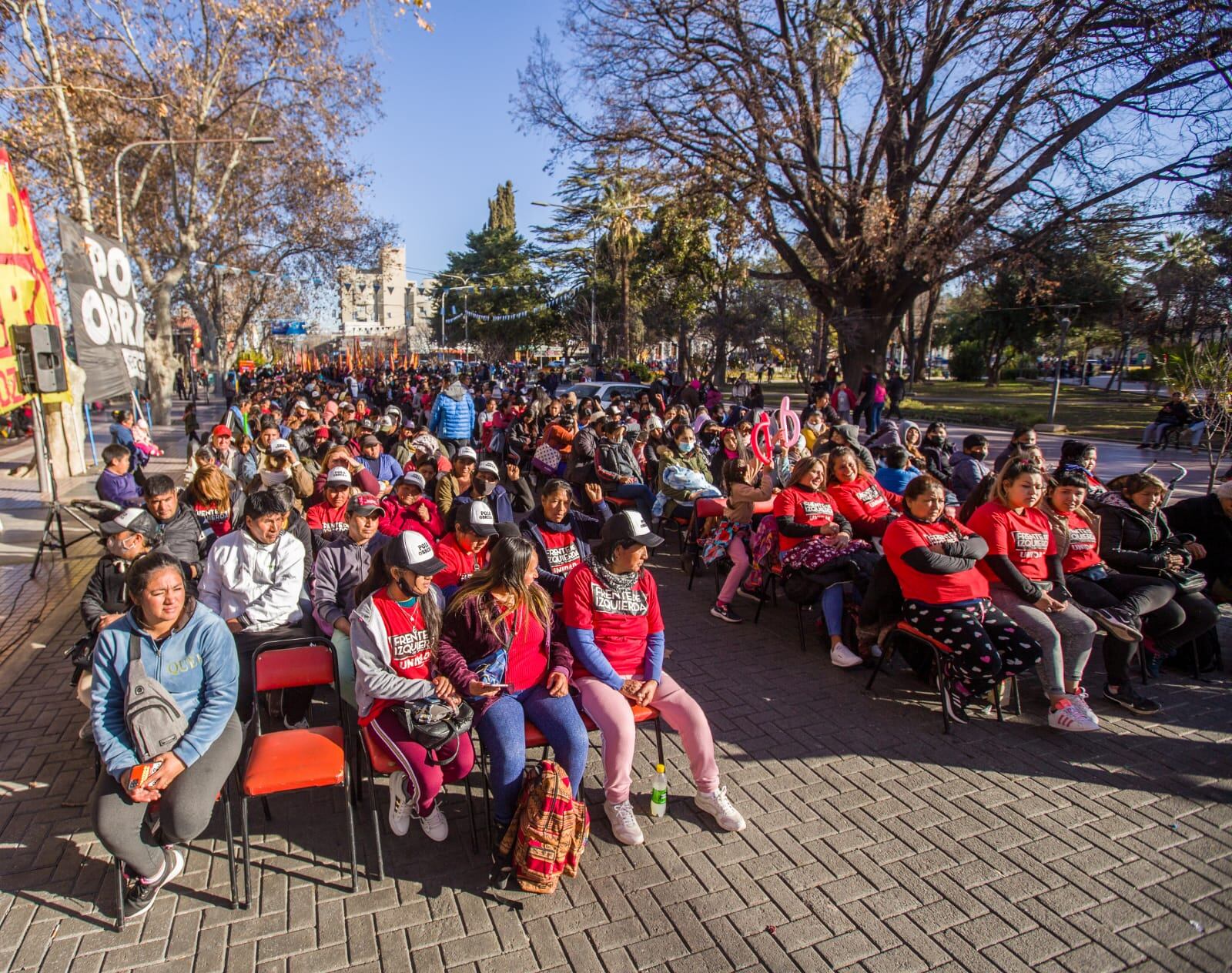 Militantes del Partido Obrero en Maipú. (Gentileza)