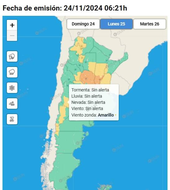 Alerta del SMN