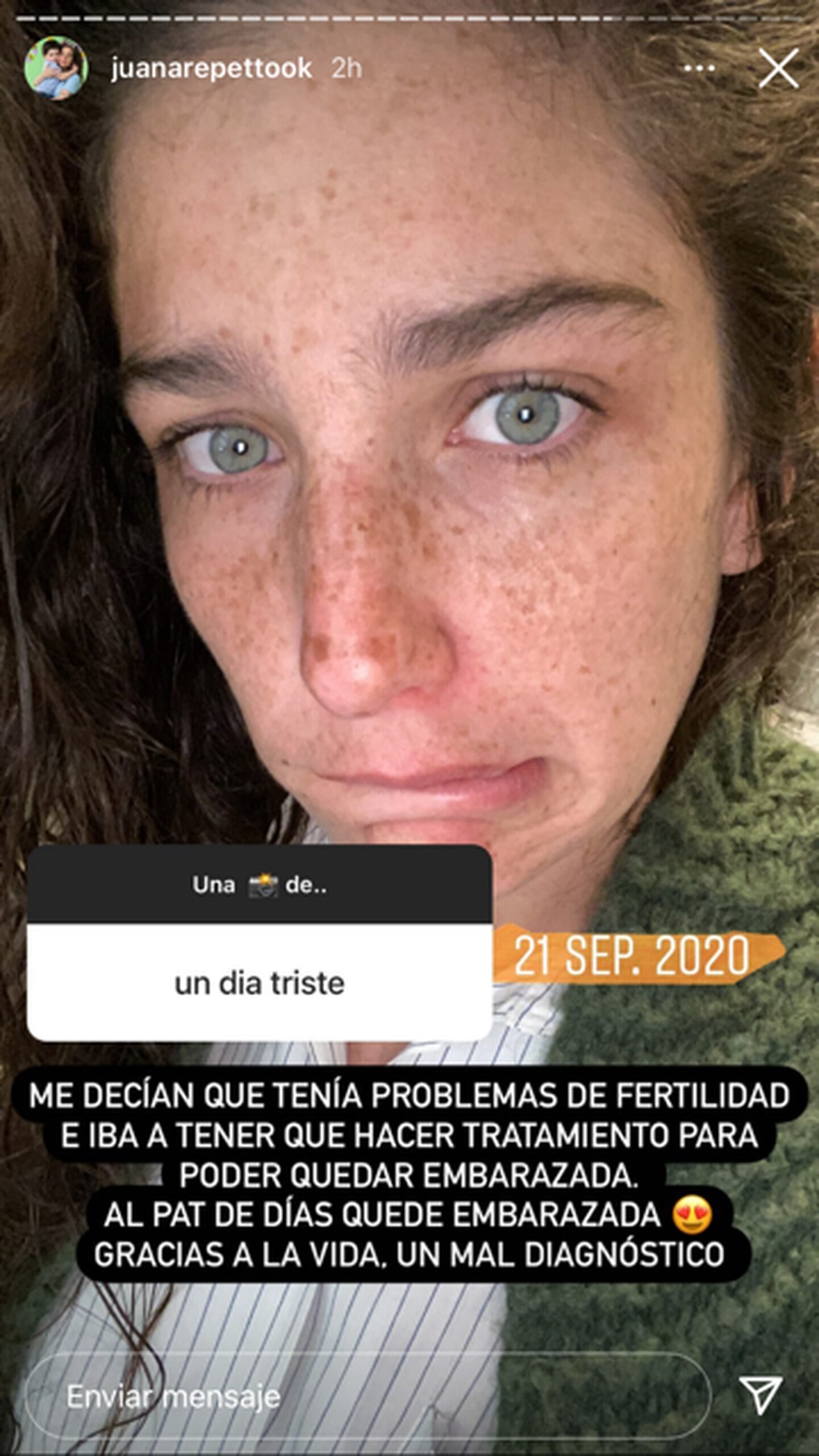 Juana Repetto lo contó en su cuenta de Instagram