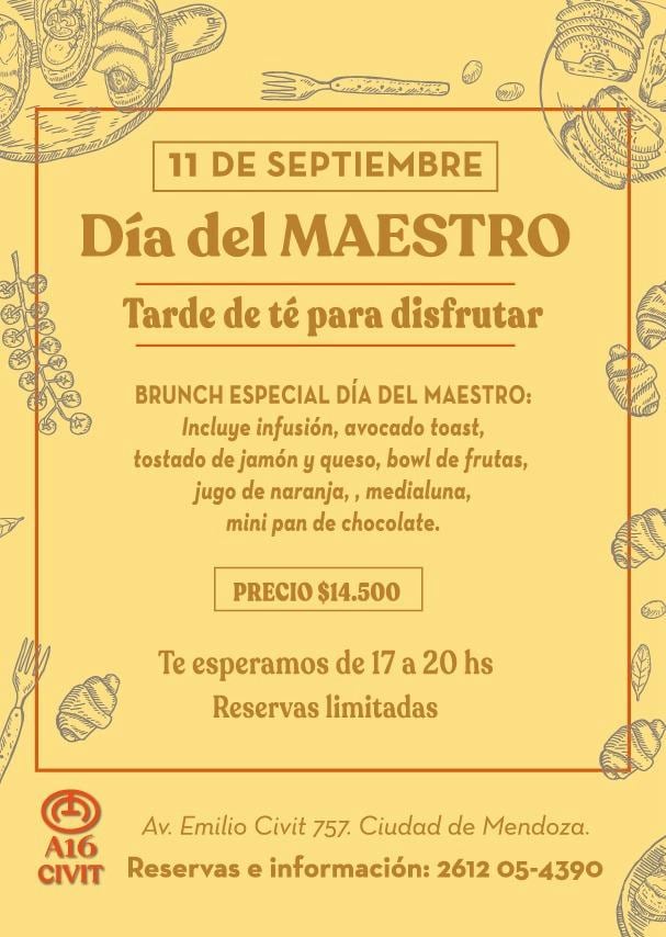 Propuestas gastronómicas para el Día del Maestro: Brunch en A16 Civit.