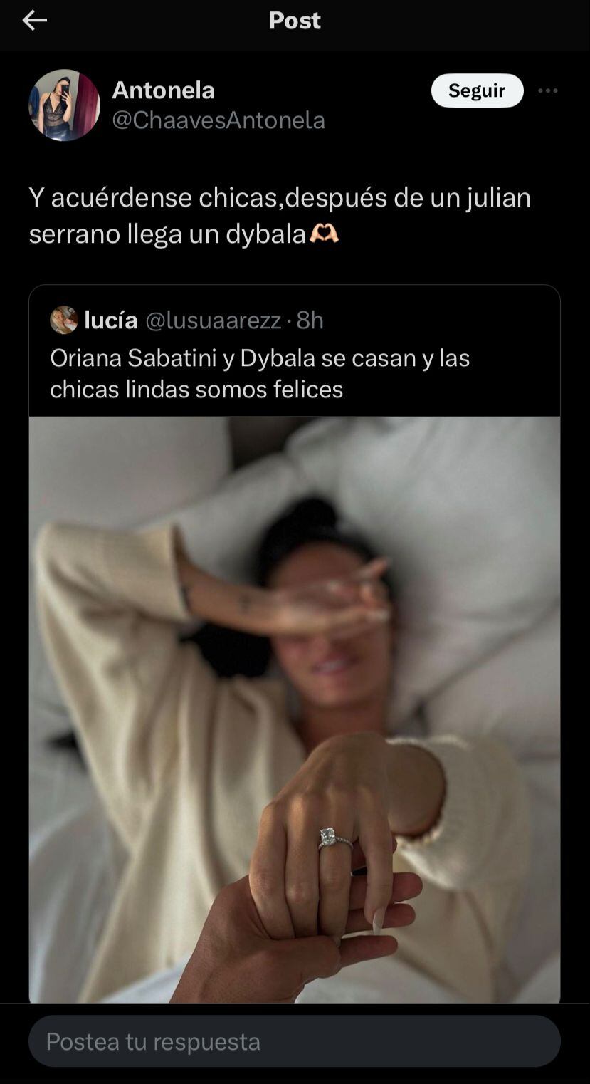 Atacaron a Julián Serrano por la noticia del casamiento de Oriana Sabatini y Paulo Dybala.