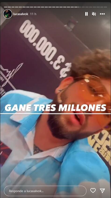 El mendocino que ganó $3 millones en Los 8 escalones celebró en su Instagram.