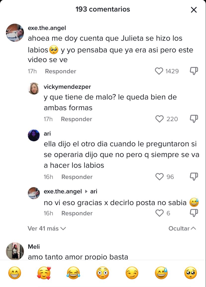 En TikTok destacaron el retoque estético de Julieta Poggio.