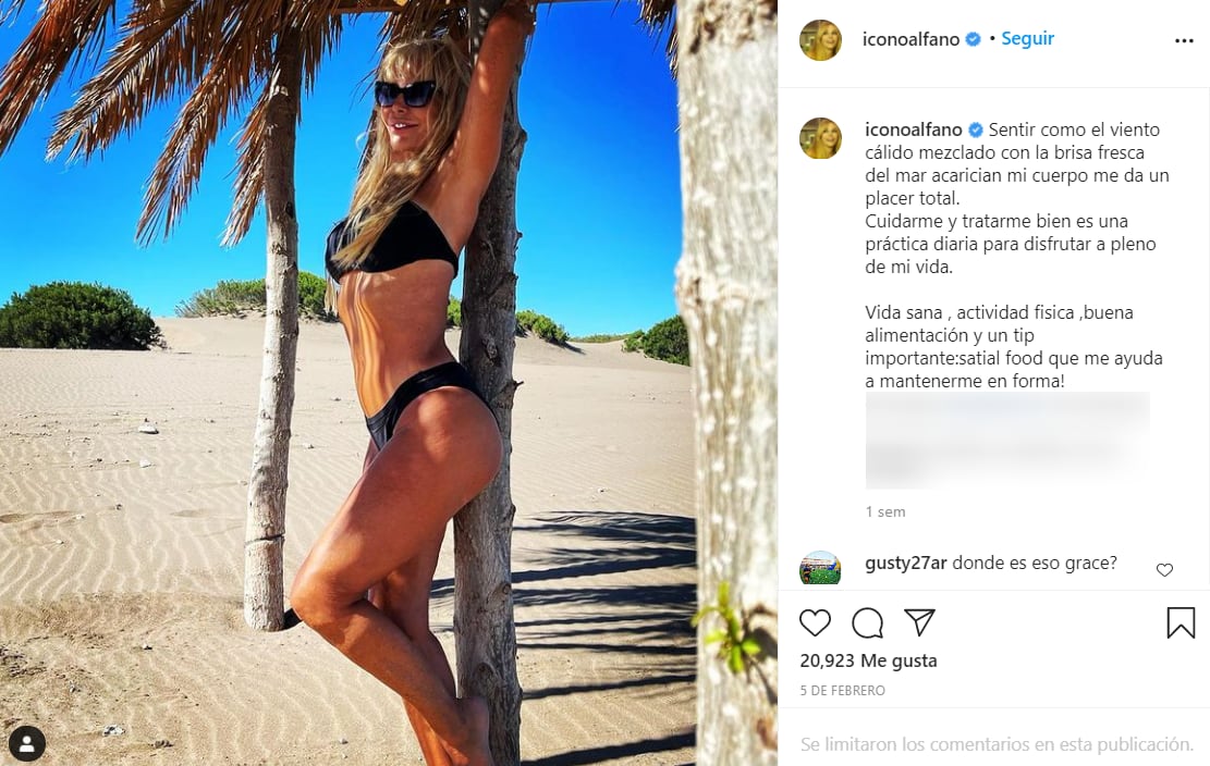 Graciela Alfano se mostró estupenda desde sus vacaciones en la costa atlántica.