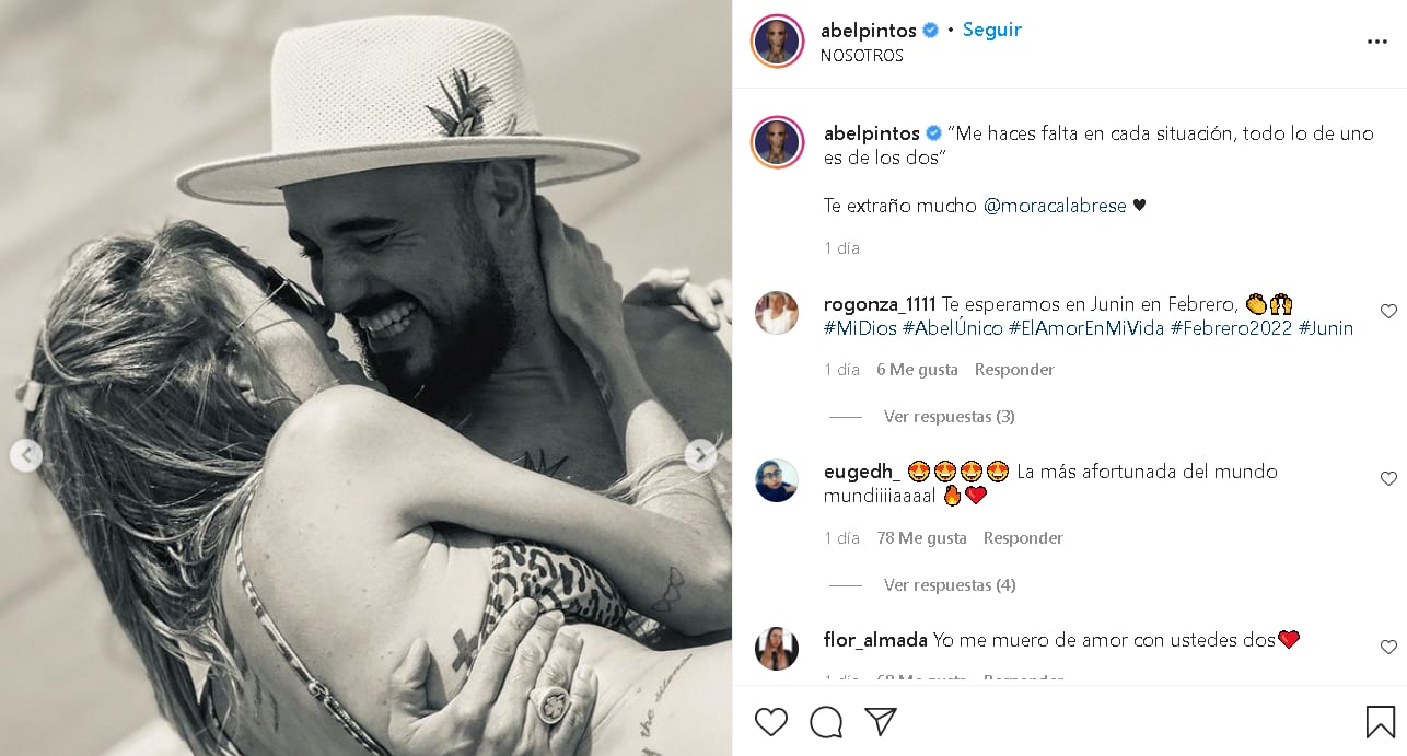 Abel Pintos está de gira y no ve la hora de reencontrarse con su esposa.