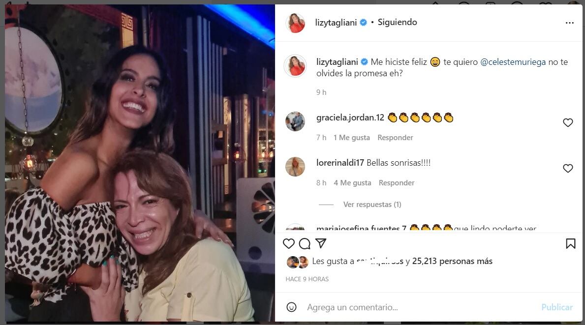 ¿Lizy Tagliani festejando el embarazo de Celeste? 