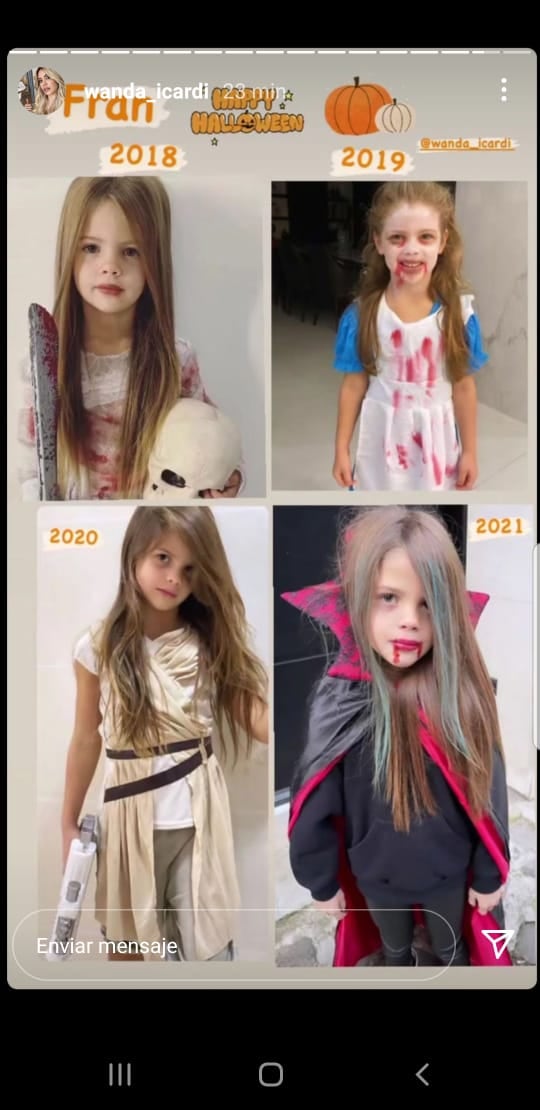 Wanda Nara recordó los disfraces de Halloween que su hija Francesca usó los últimos años.