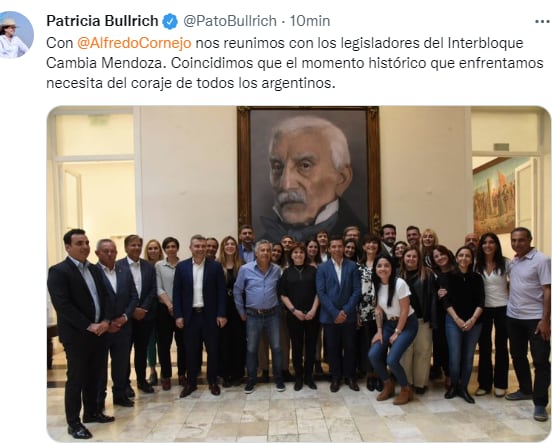 Patricia Bullrich estuvo en la Legislatura de Mendoza.