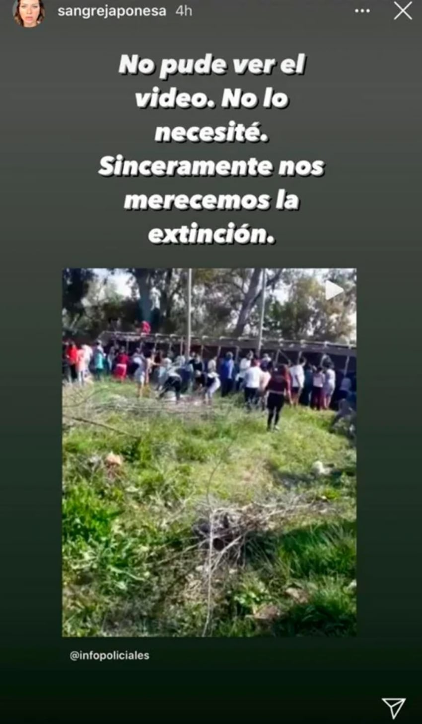 La actriz publico en sus Stories lo que piensa de lo sucedido.