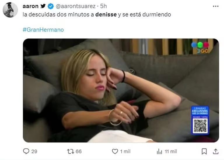 Los memes sobre Denisse y el momento en que se quedó dormida.