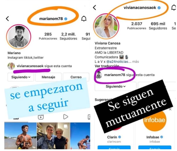 La prueba de que ambos se siguen en las redes