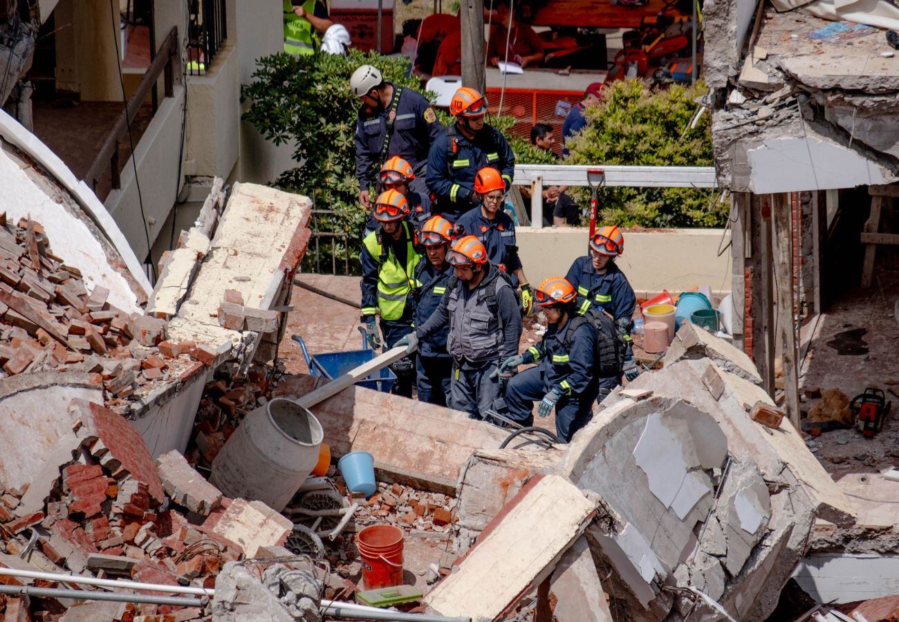 Derrumbe en Villa Gesell: la zona del desastre en el hotel Dubrovnik (Foto gentileza Clarín)