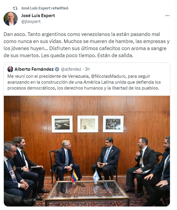 La reacción de la oposición a la foto de Fernández con Maduro - Twitter