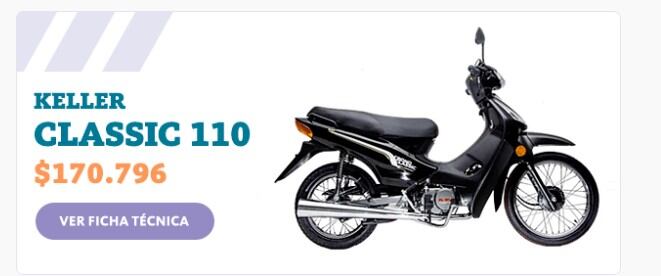 Keller Classic 110 -$170.796- precio financiado en el marco del plan Mi Moto