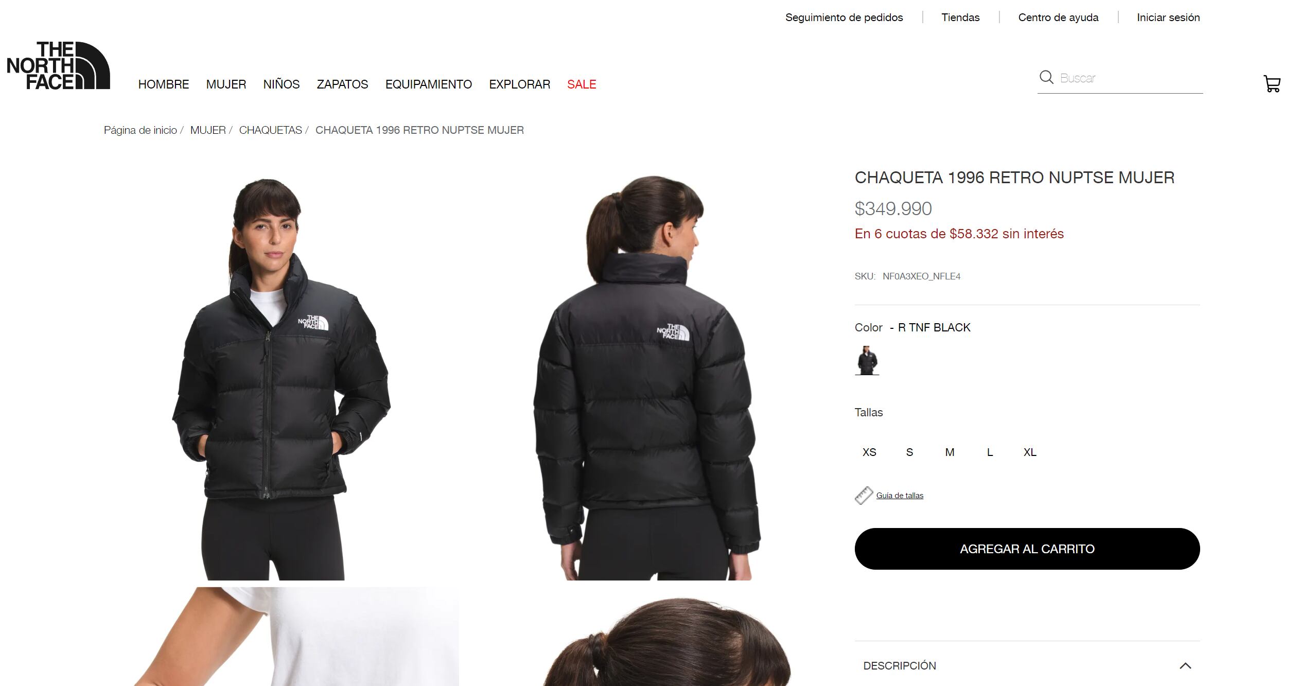 Campera The North Face para mujer en Chile.