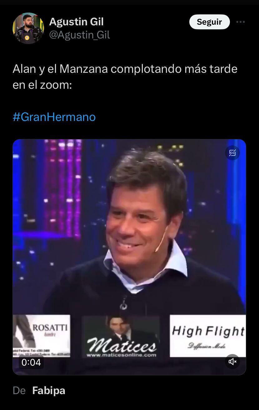 Alan, el blanco de memes por elegir a Manzana para una noche romántica en Gran Hermano. Captura de pantalla.