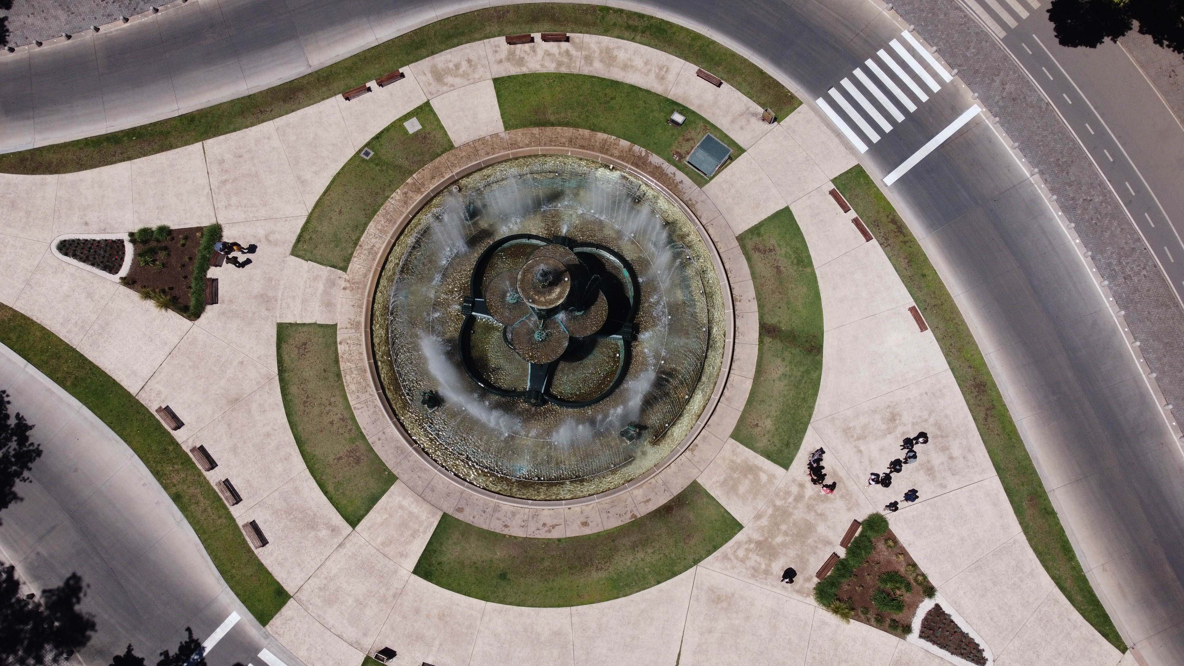 Vista aérea de la Fuente de Los Continentes del Parque San Martin en su 125 Aniversario.
Foto Claudio Gutiérrez