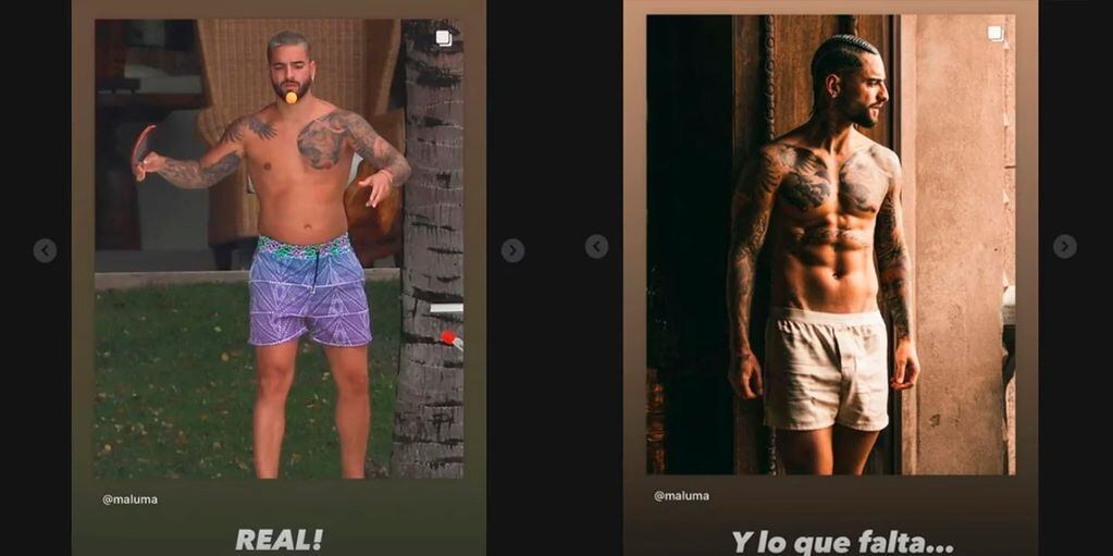 Maluma presumió su cuerpazo.